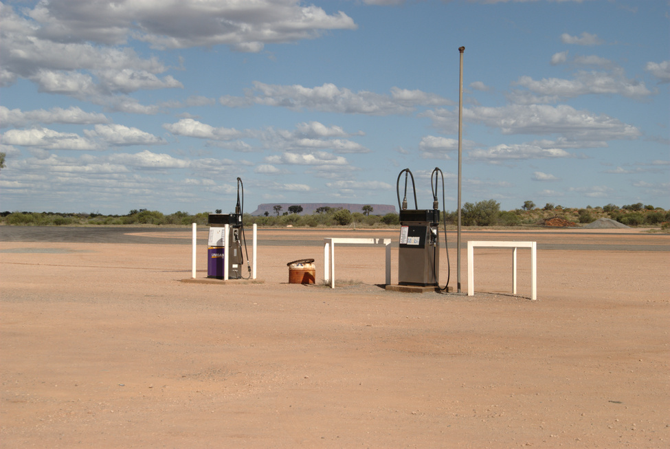 Outback gas station (Mt Conner in the distance)